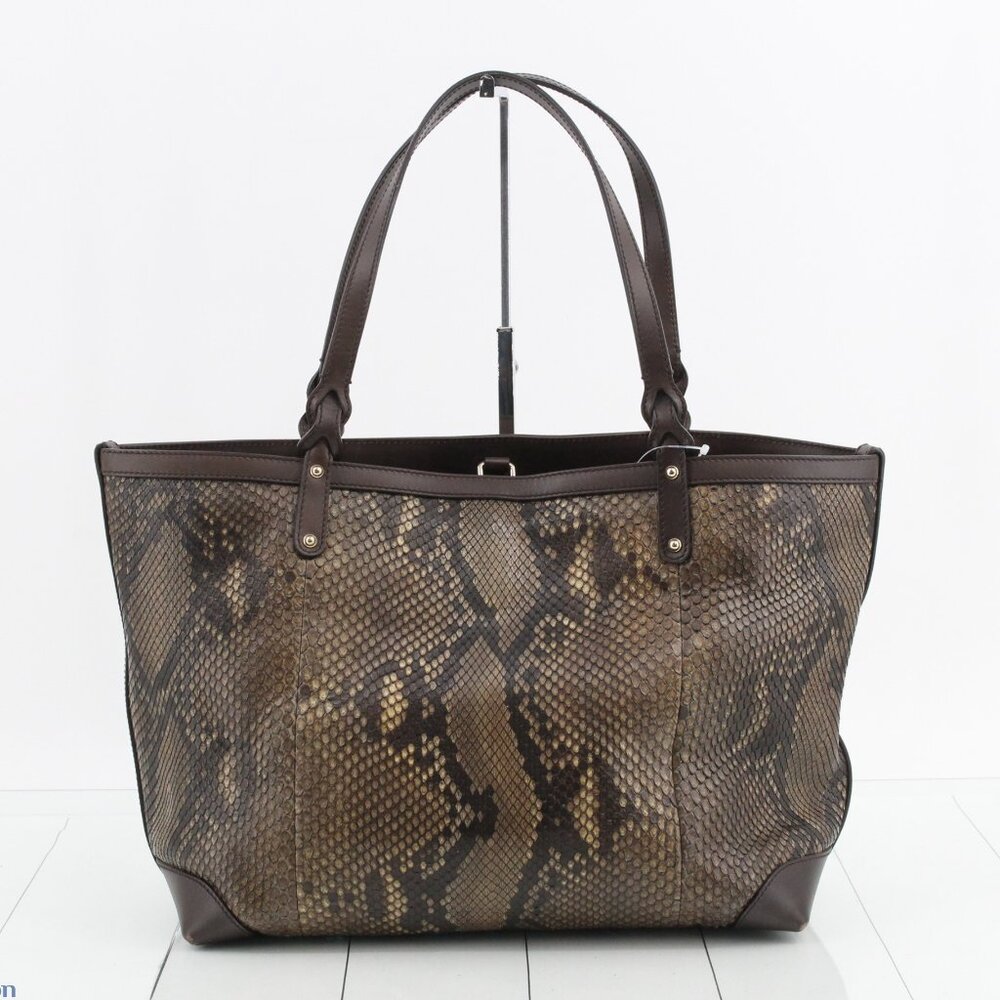 Gucci Python Tote Bag with Pouch - image 1